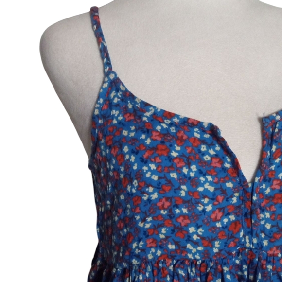 Patrons of Peace Ditsy Floral All Over Print  RWB Crop Tank Top Size Small - Picture 3 of 8